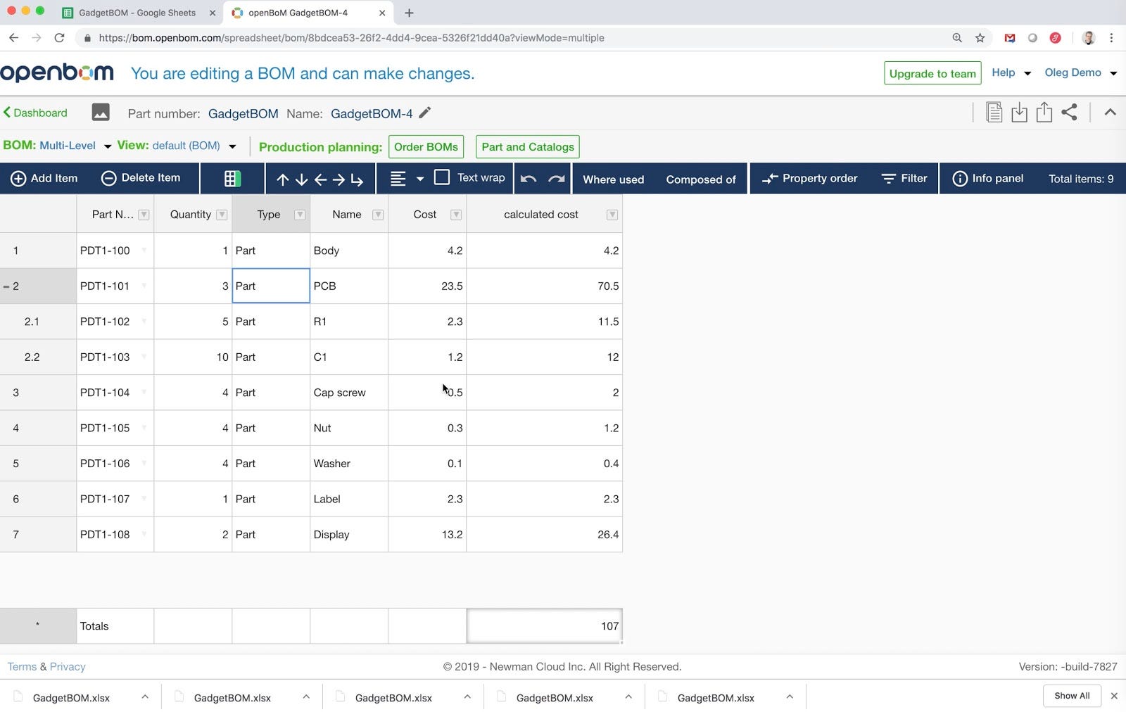 How To Calculate Product Cost In Multi-level BOM Structure Using OpenBOM