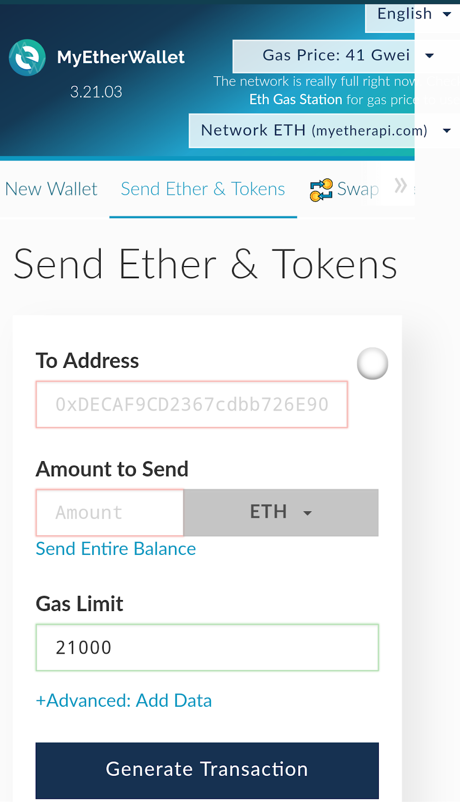 Where is may pay token on myetherwallet official ethereum paper wallet