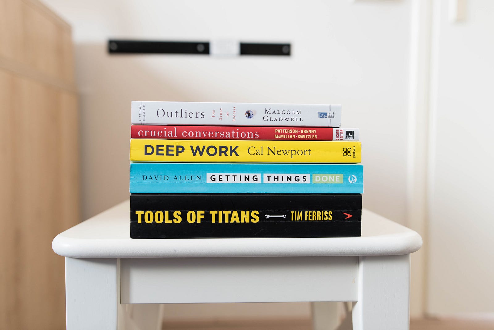 Productivity books — Atomic Habits, Deep Work, and Make Time — to help you understand the fundamentals of deep work, habit building, and time management