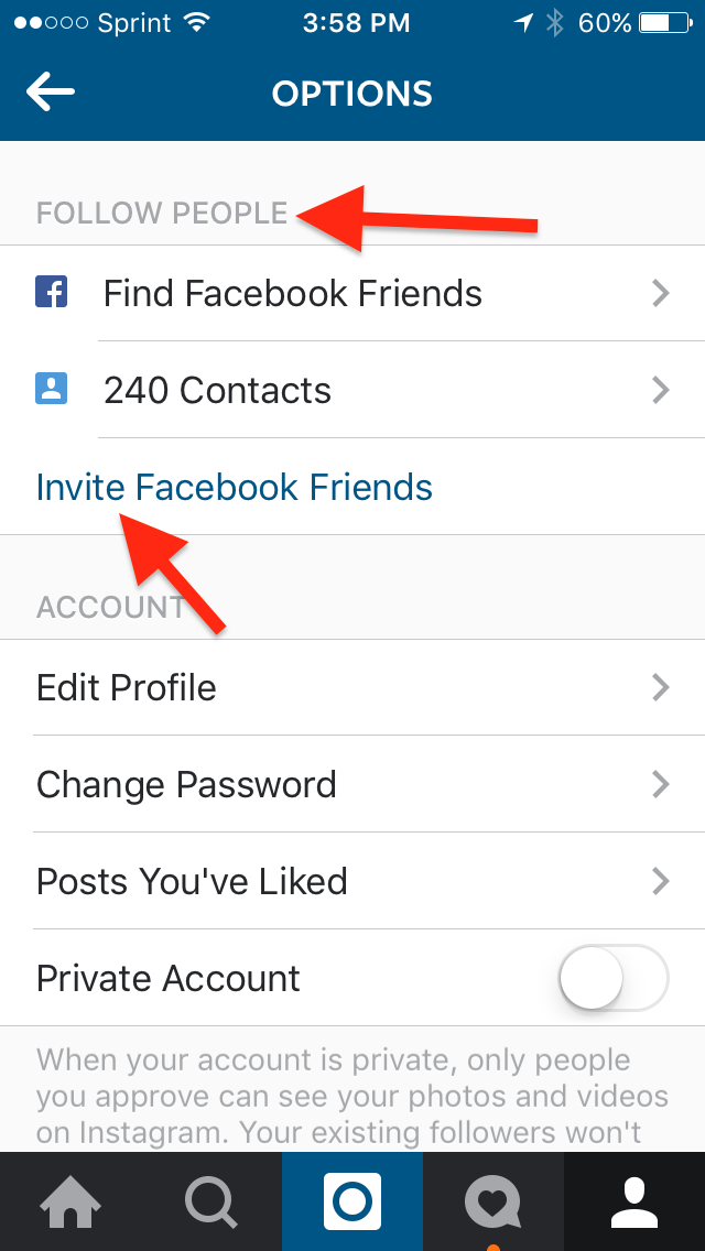 8 follow people from your contact list facebook friends some of these will follow you back head back to instagram setting to get this done - instagram follows you back