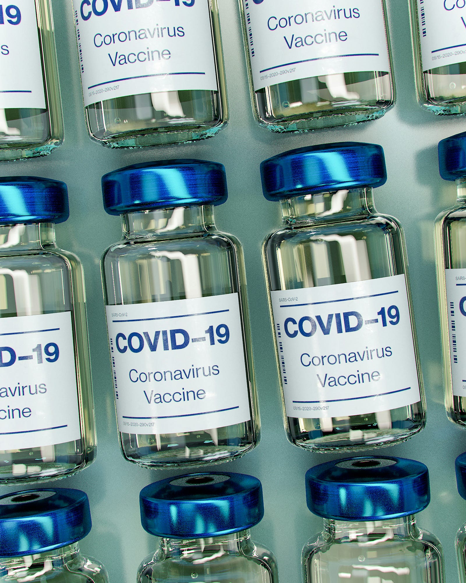 COVID-19 vaccination vials.