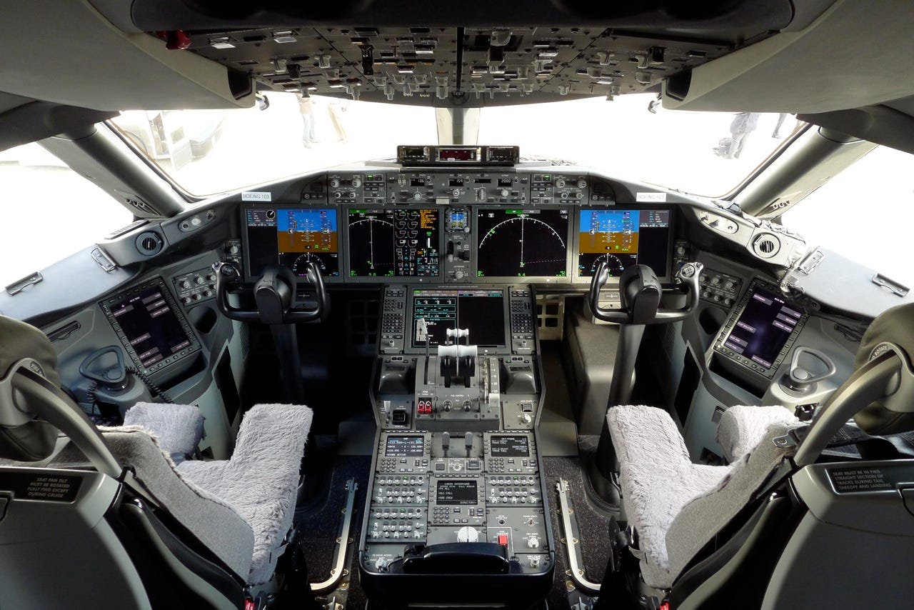 To your point, Cody: here’s a Boeing 787 (Dreamliner) cockpit