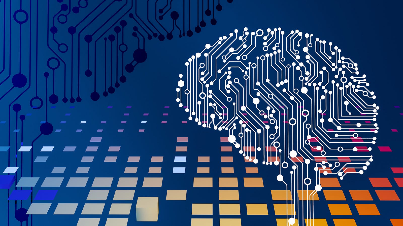 An ilustration of a brain (depicted as a circuit board). Using a novel method of studying the substructures of glycan using artificial intelligence, scientists can identify differences in the substructure of the glycan depending on the type of cancer.