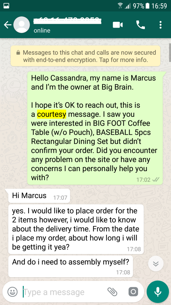 Scout and Whatsapp to Recover Lost Sales