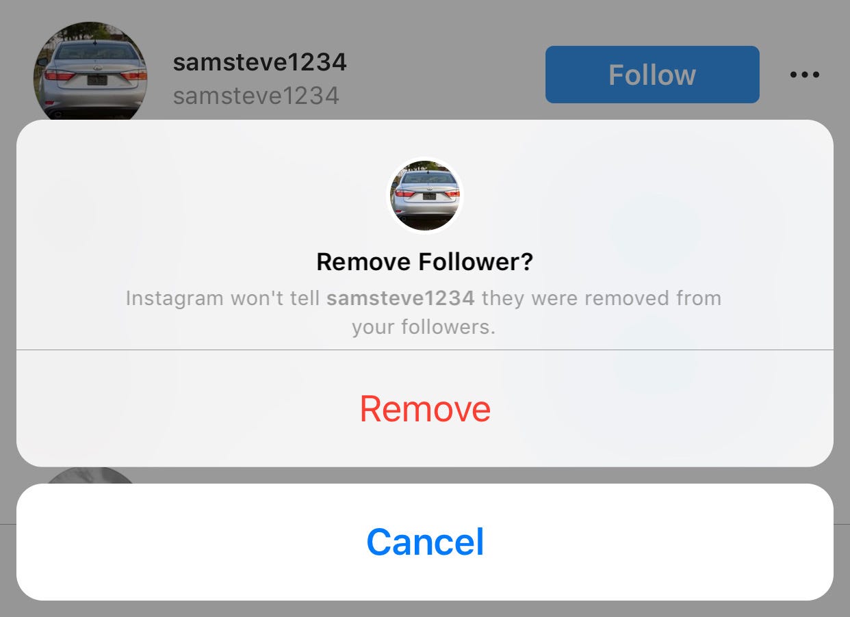 how to remove a follower on instagram without them knowing