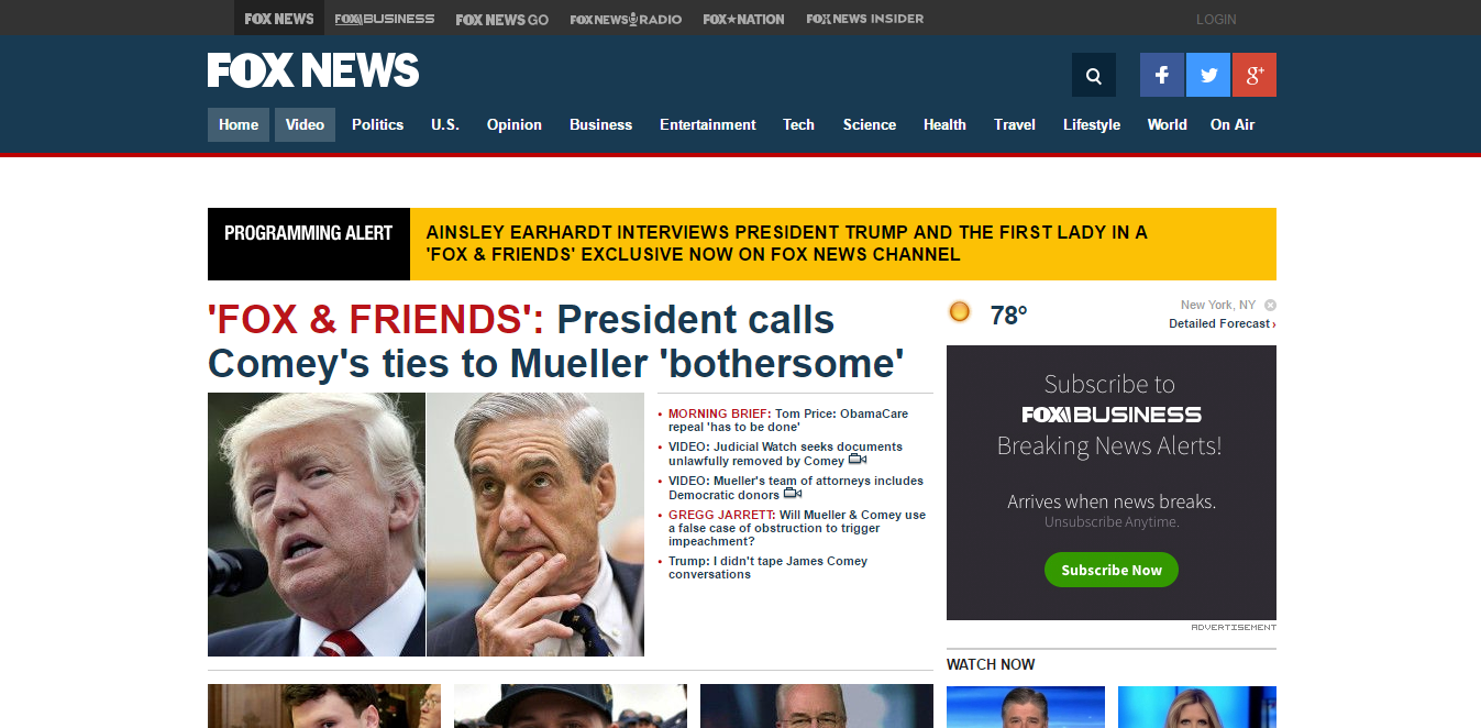 Fox New Bootstrap example website