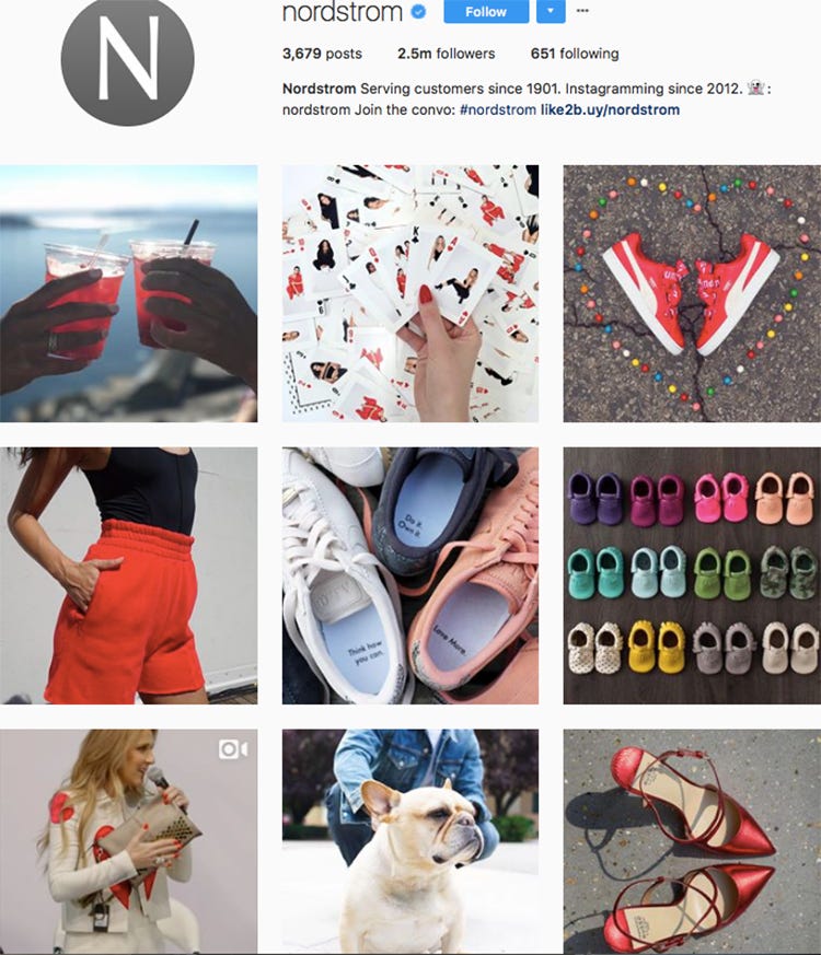 nordstrom - 20000000 followers instagram woman