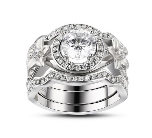 Round-Cut-Flowers-White-Sapphire-Sterling-Silver-Womens-Engagement-Ring-500322