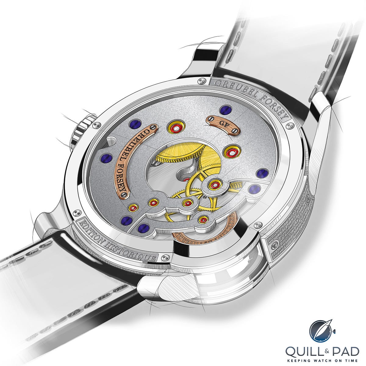 Back of the Greubel Forsey Tourbillon 24 Secondes Edition Historique in platinum