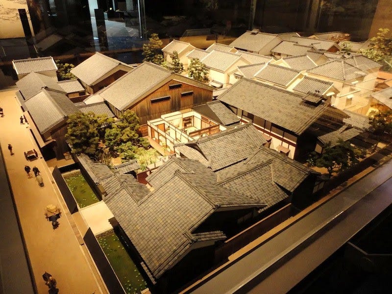 A model of a townscape at the Osaka Museum of History