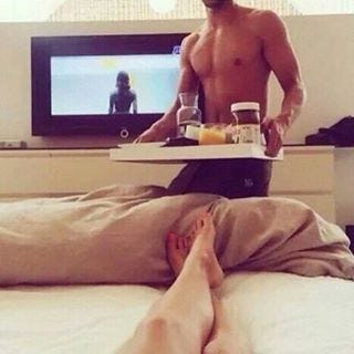 Image result for man brings breakfast in bed