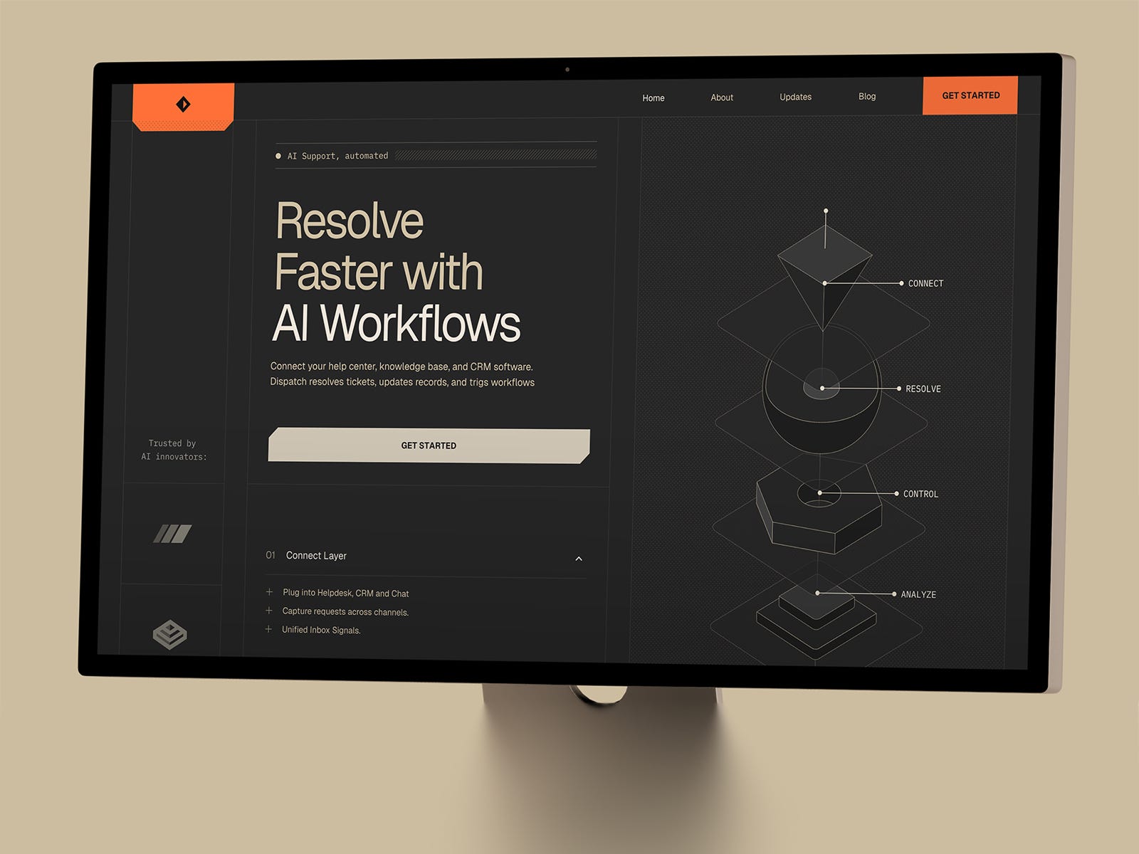 Dispatch: Terminal-style AI SaaS Website Template