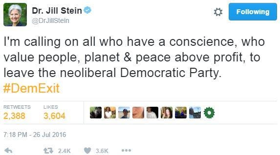Dr. Jill Stein Tweet