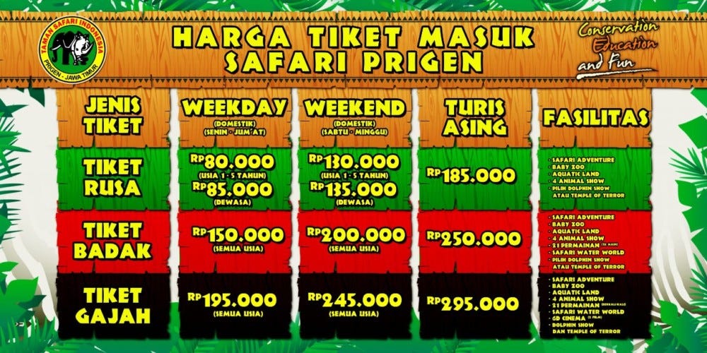 Tiket Masuk Taman Safari Prigen Weekend Ufc Stream w