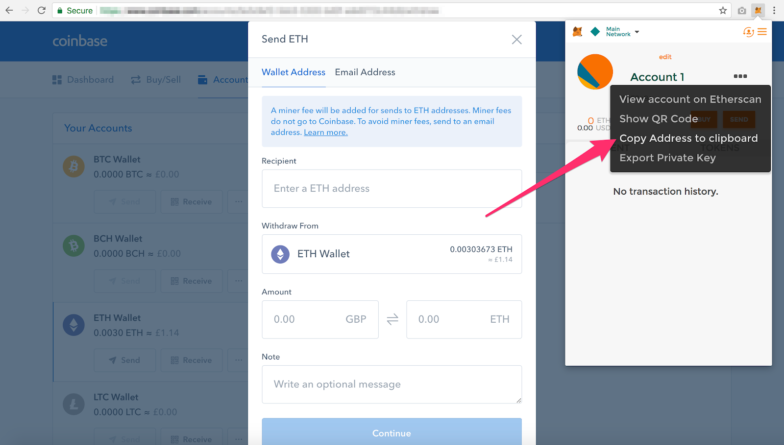 add coinbase wallet to metamask