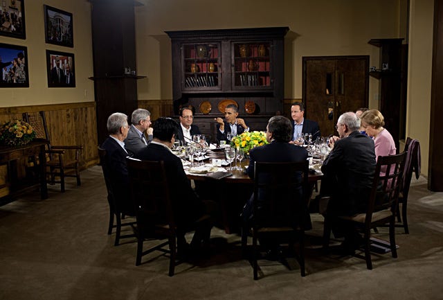 Dinner held at Camp David, US in May 2012.