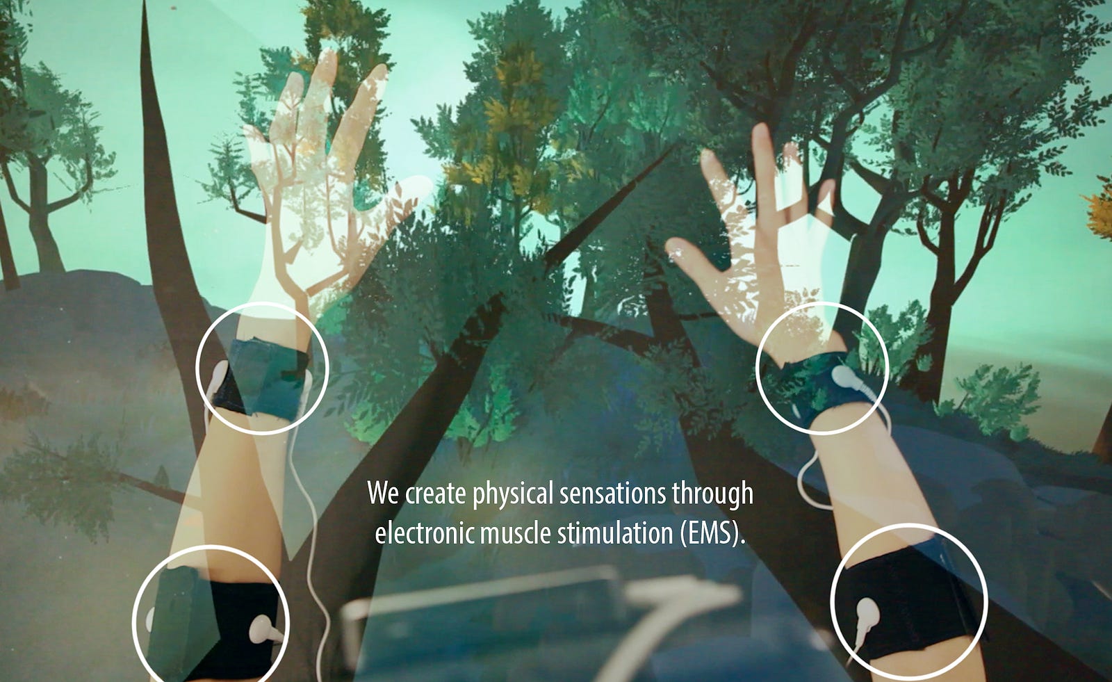 La simulazione sensoriale dei muscoli elettronici del sistema di TreeSense. immagine: Xin Liu e Yedan Quian.