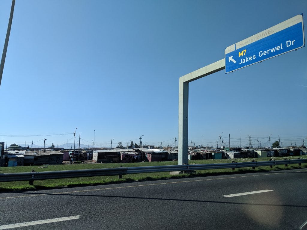 Picture of South African townships off the highway