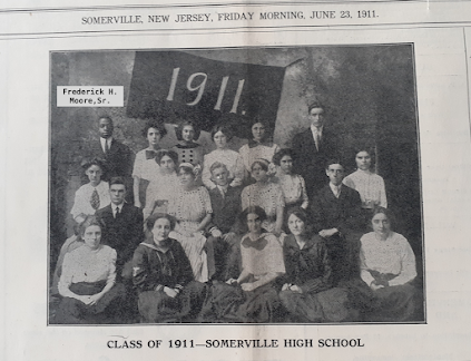 The 1911 graduating class of Somerville High School, New Jersey.