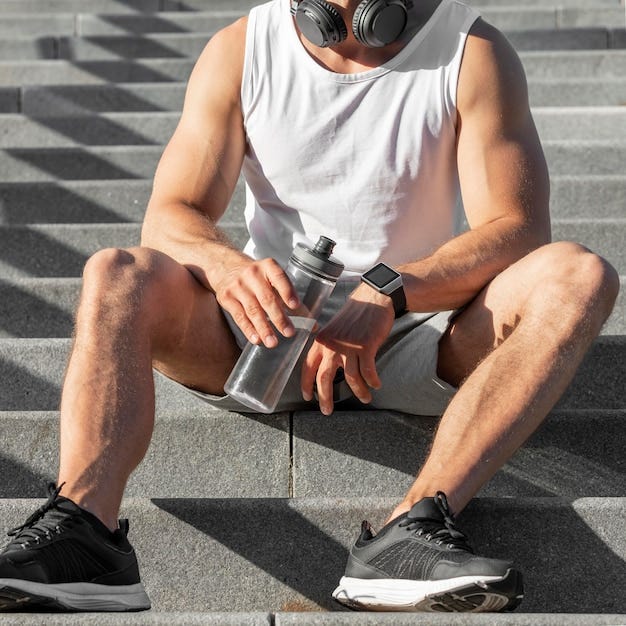Post-workout vibes! Staying hydrated after a morning run with a sleek smartwatch to keep track of goals. Boost your mornings with Ultra Alarm, the Best Alarm App for fitness enthusiasts.