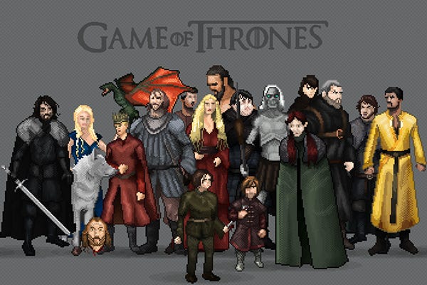 Game Of Thrones Cartoon Characters T-shirt
