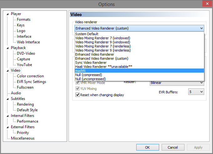Setting up HQ Video playback on Windows