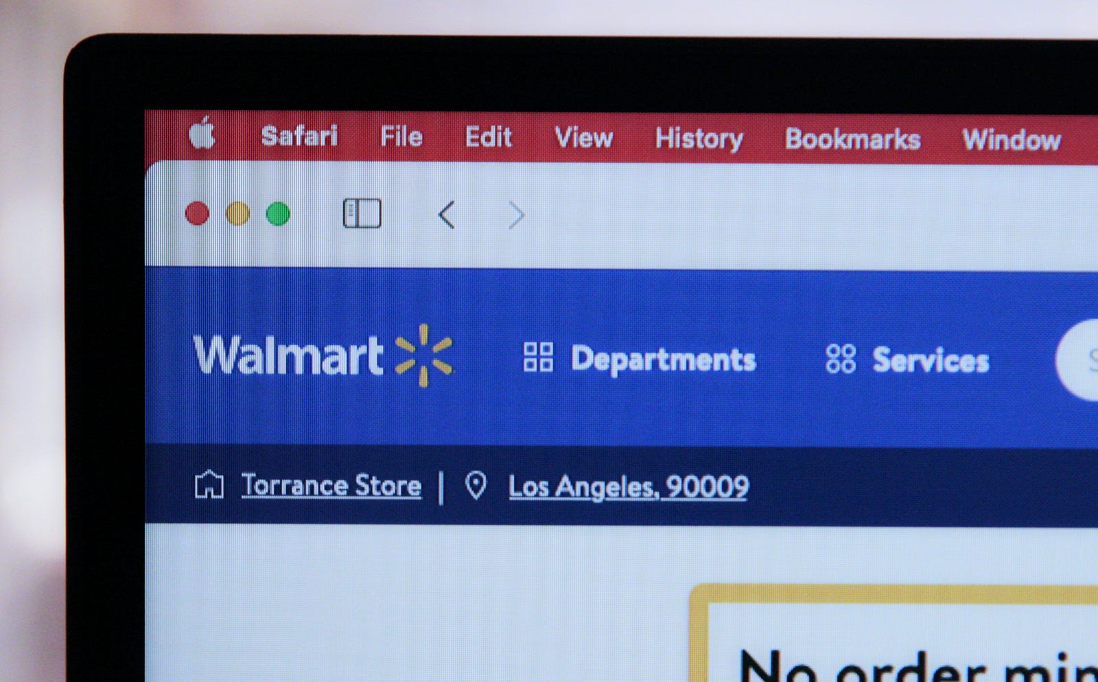 Walmart on a browser