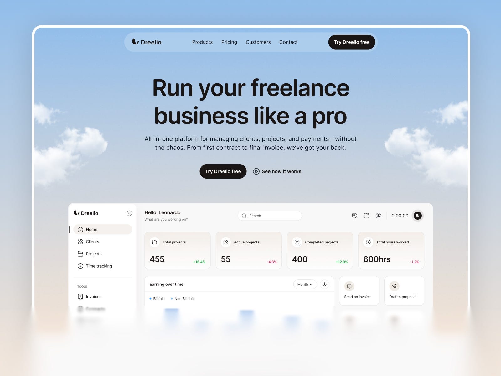 Dreelio — SaaS Landing Page Template