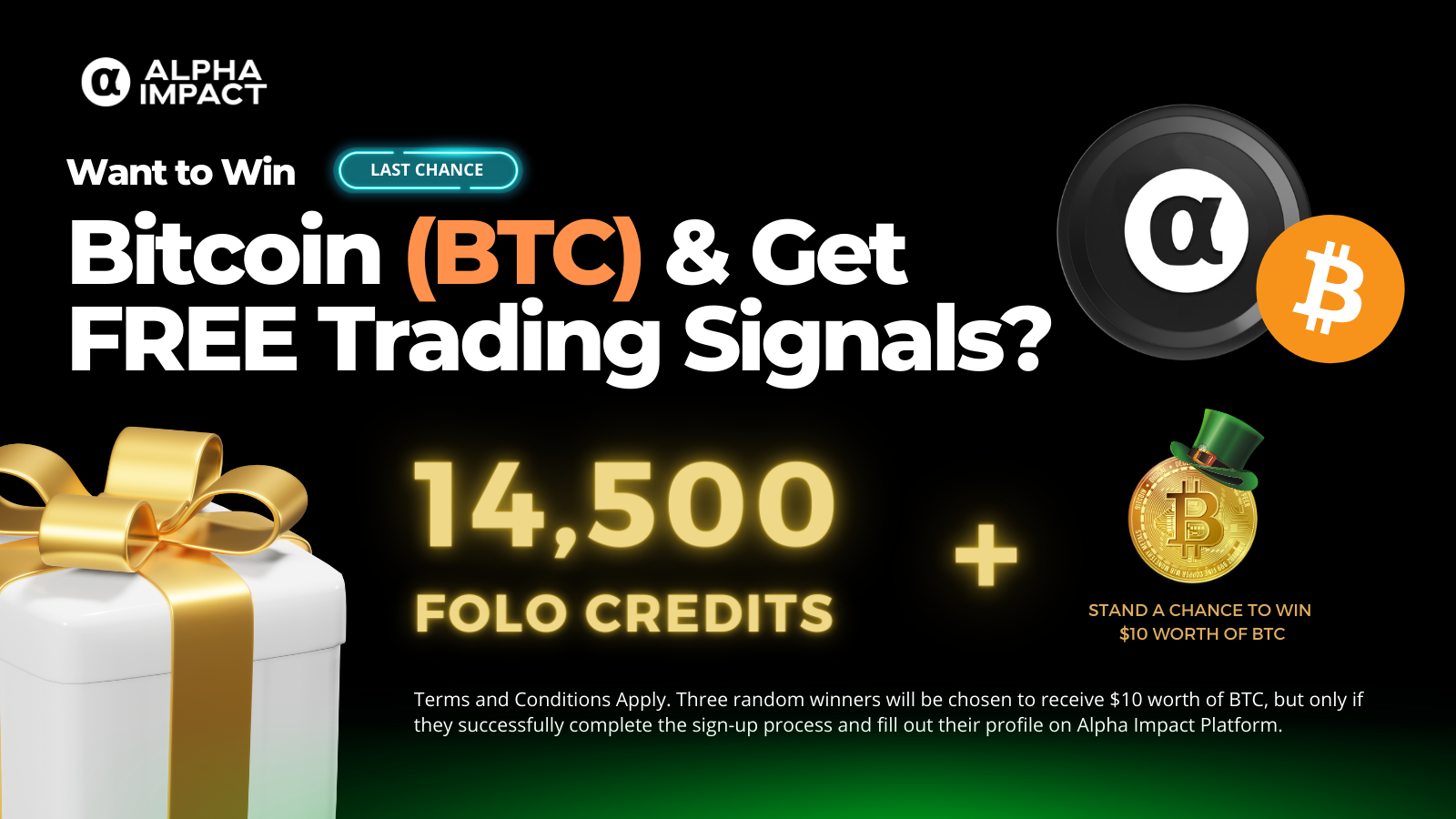 Want to win Bitcoin (BTC) and Get Free Trading Signals on Alpha Impact Platform - image source