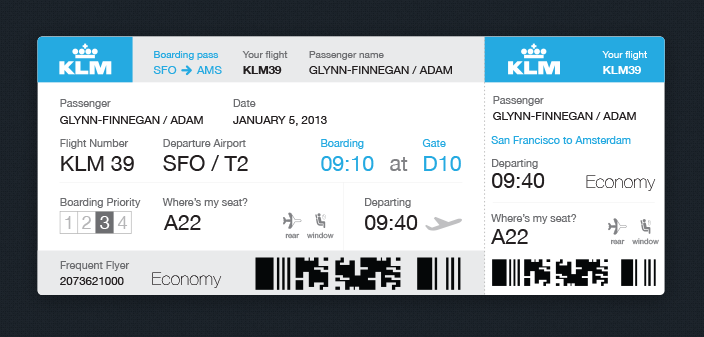 Boarding Pass Redesign Adam Glynn Finnegan Medium