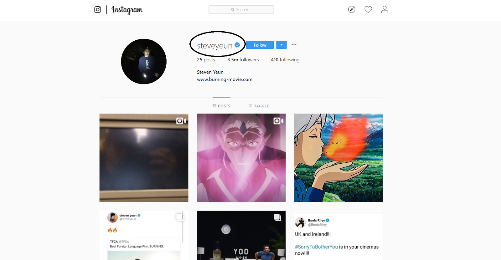 credit instagram com steveyeun - how to get verified followers on instagram