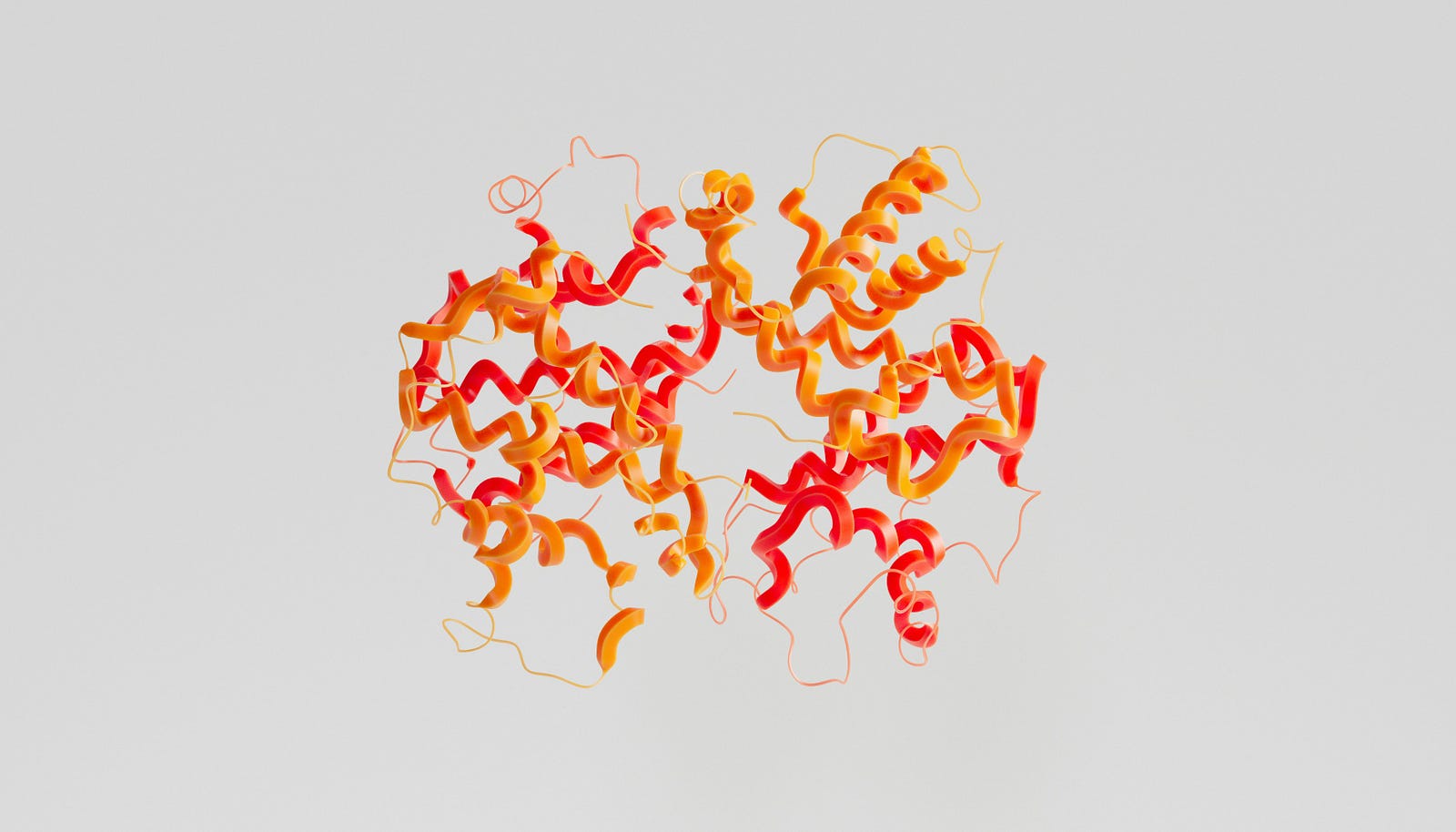 A cartoon depiction of a hemoglobin molecule.