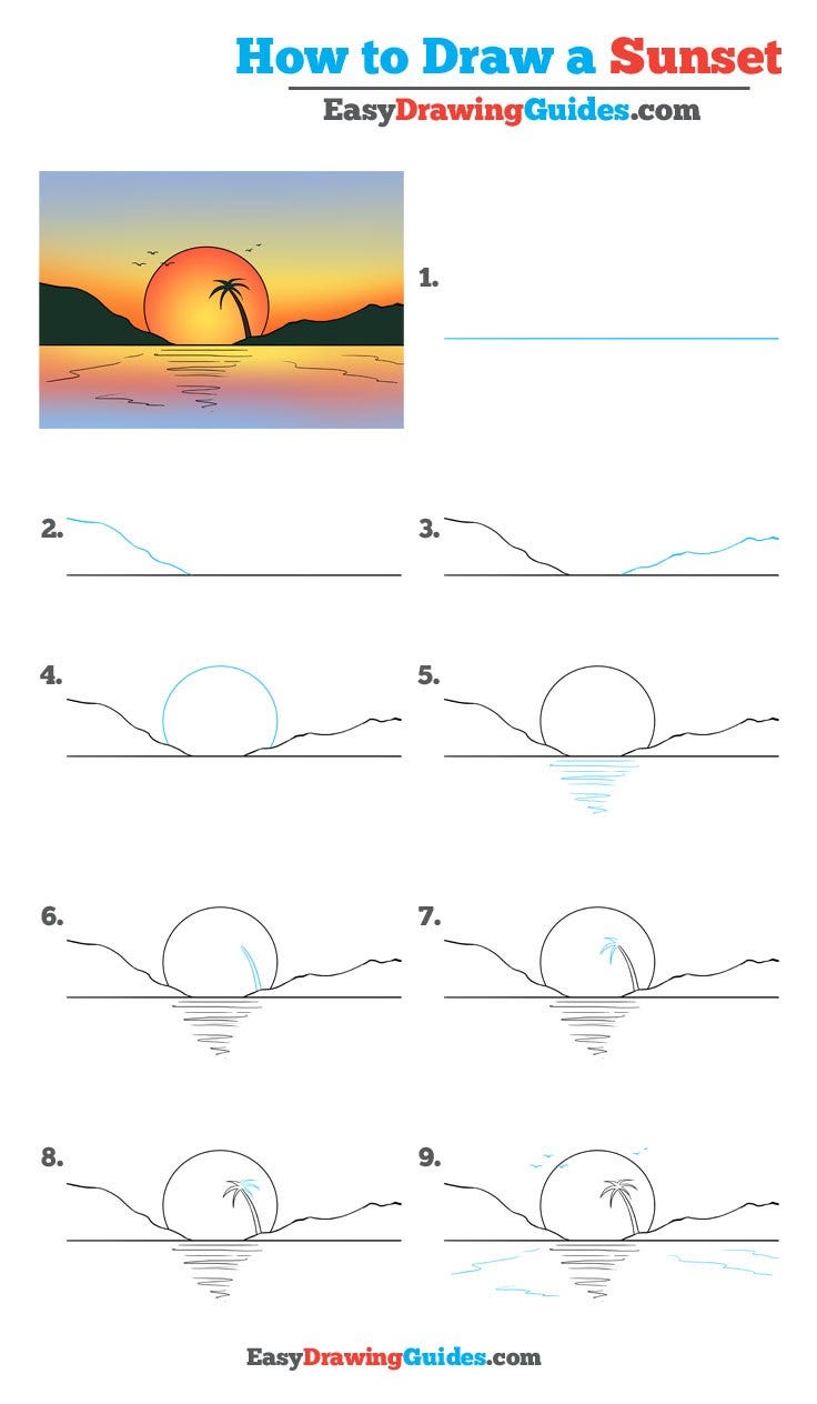 How to Draw a Sunset — Really Easy Drawing Tutorial