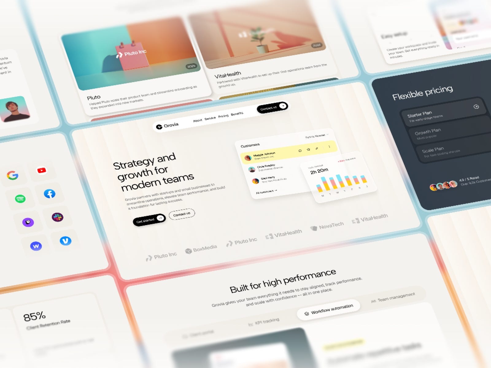 Grovia — SaaS & Business Template