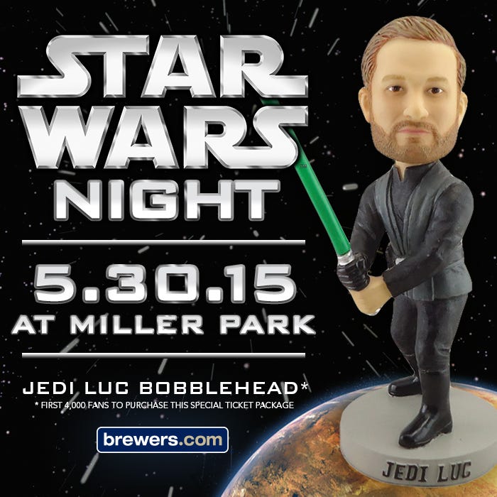 Theme Nights Coming to Miller Park in 2015; Brewers to host Star Wars
