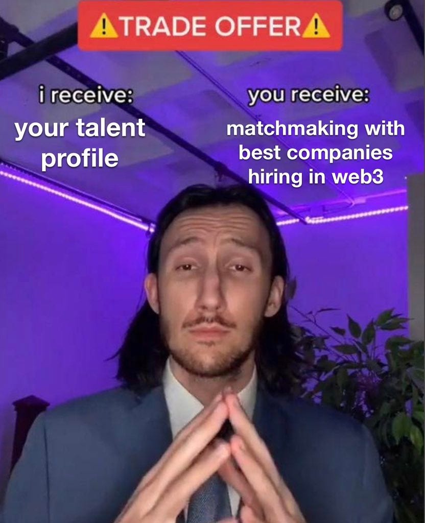 meme talking about working in wed3