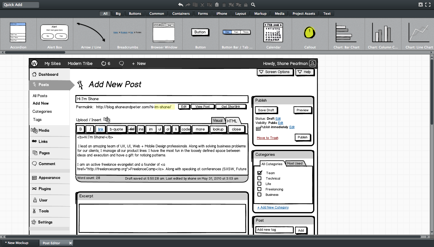 sample balsamiq wireframes