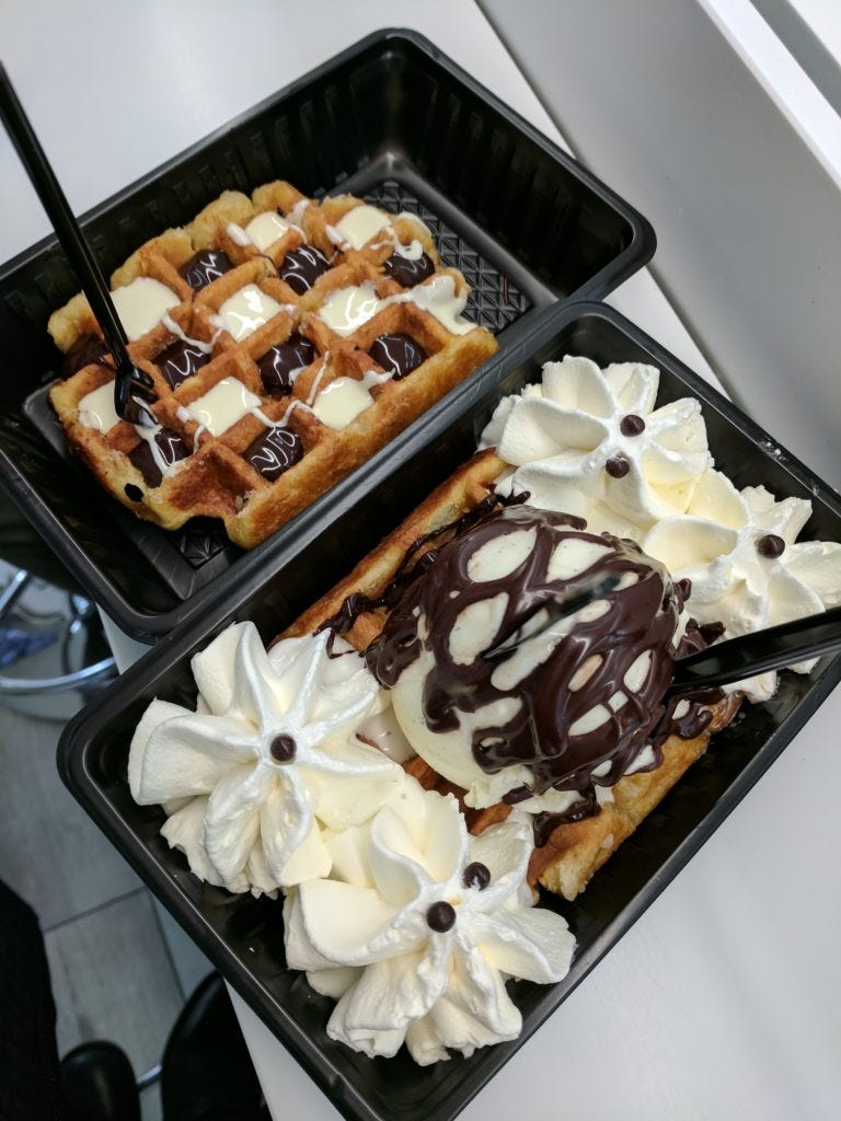 Had to get some Belgian waffles while in Belgium. They did not disappoint. At all.