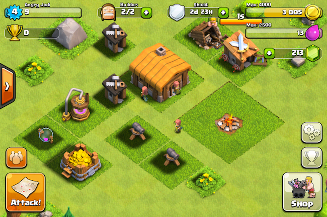 clash of clans first version gameplay