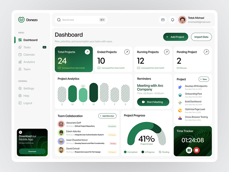 Task Management Dashboard by Fireart UI/UX for Fireart Studio