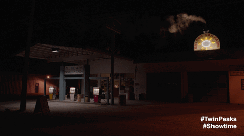 Exterion shot of Big Ed Gas Farm animated GIF