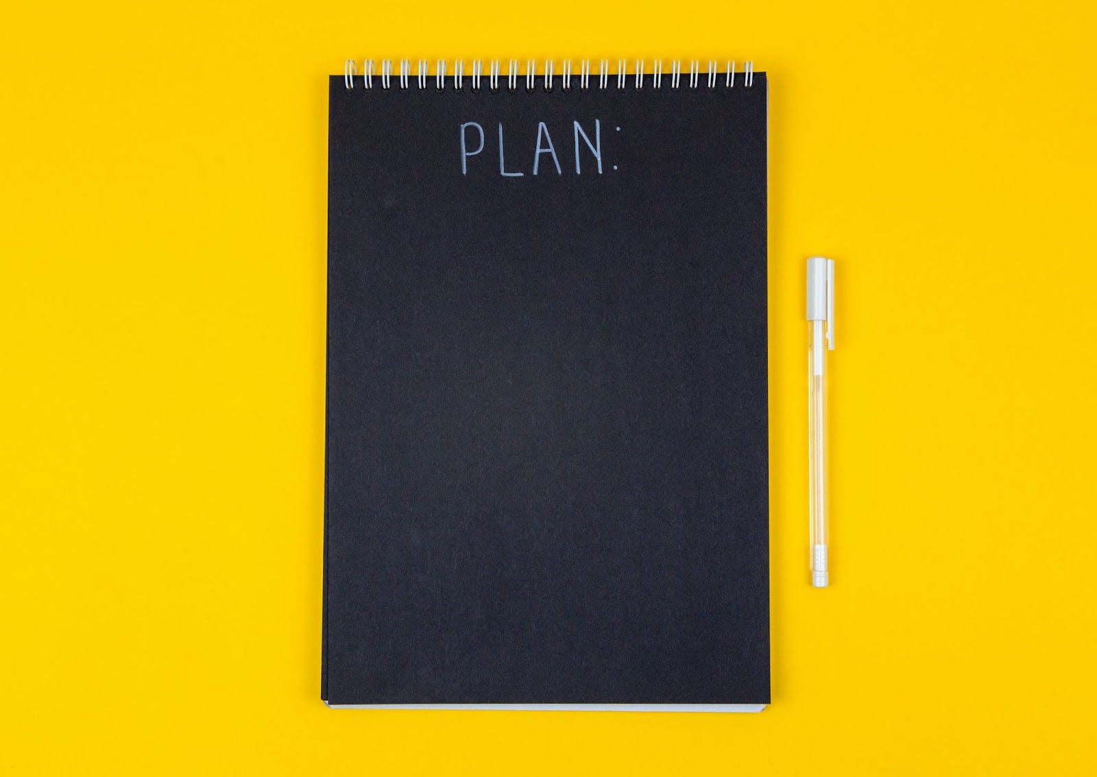 blank paper with plan word written