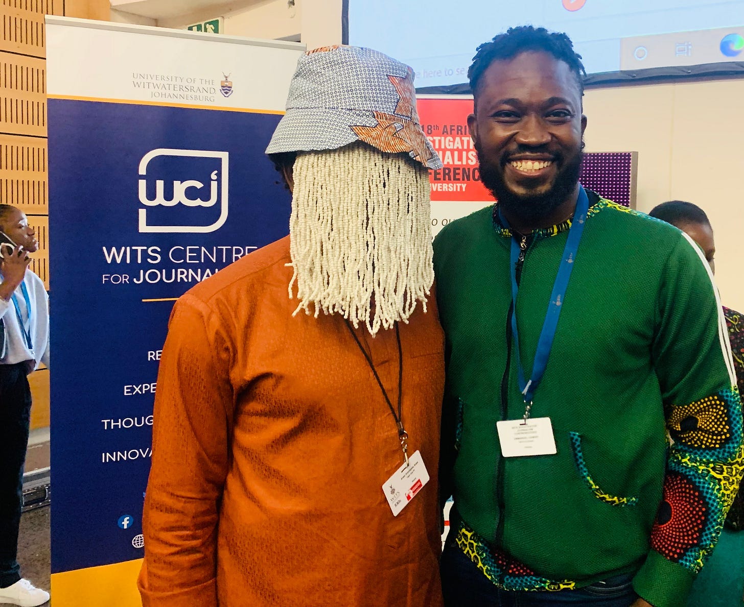 Anas Aremeyaw Anas & Emmanuel Agbeko Gamor, New Media Journalist, Unpacking Africa, at the 18th African Investigative Journalism conference #AIJC Johannesburg, South Africa 🇿🇦 #Mzansi