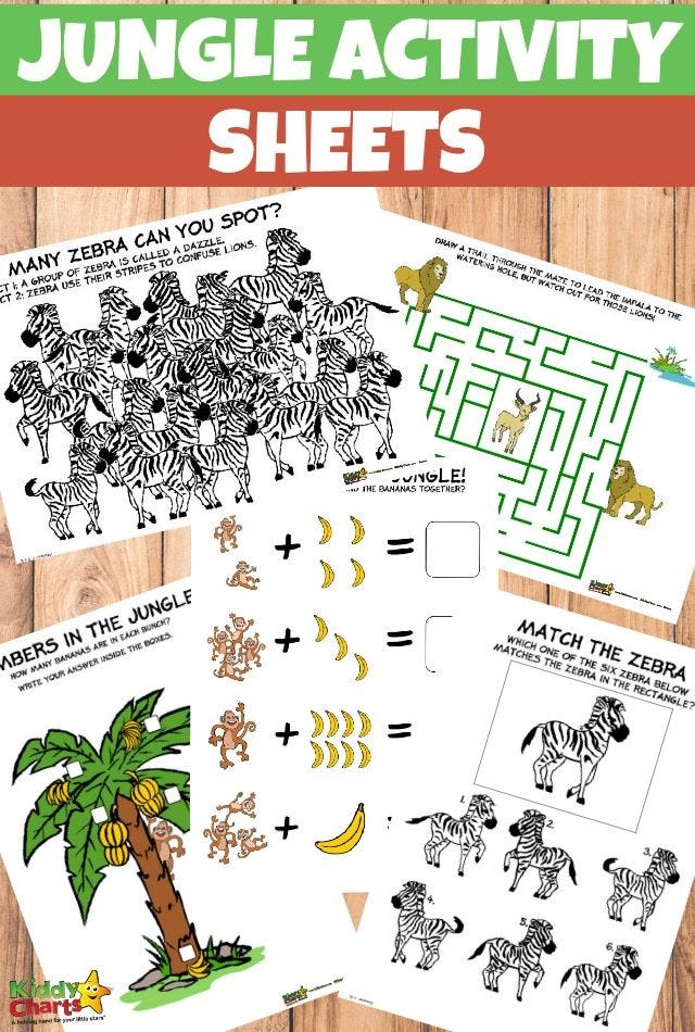 Free Printable Jungle Worksheets