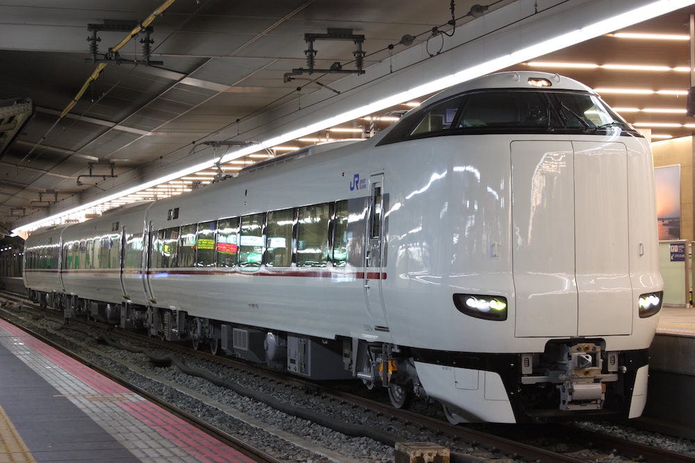 A train in Japan leaves Kyoto for Miyazu and Ama no Hashidate