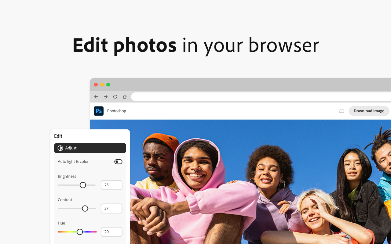 Adobe Photoshop Extension — Edit Images Right from Your Browser