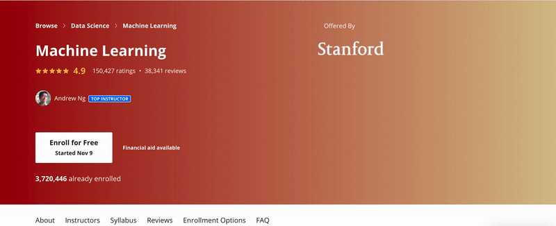 Coursera Machine Learning Course Financial Aid Application