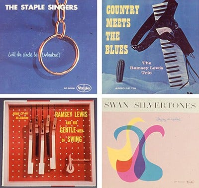 Four album covers designed by Leroy Winbush.