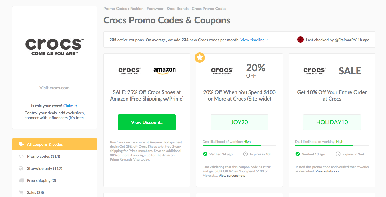 crocs coupons 2019