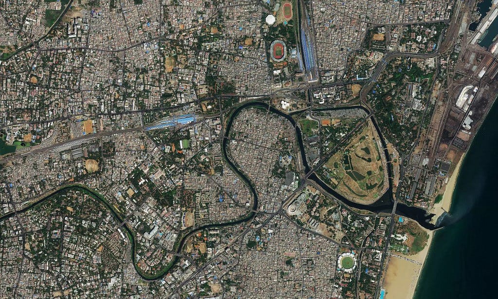 New satellite imagery for cities across India Points of interest